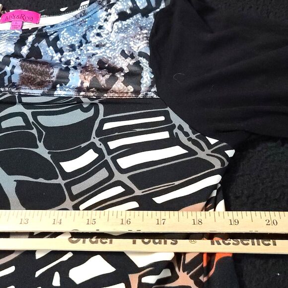 Max & Rina Womens Tunic Multi Color Size Large Polyester Blend Stretch Zipper - Picture 5 of 12